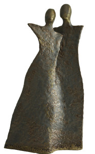 Samen één Man en vrouw keramiek bronsglazuur Silene van Waveren
